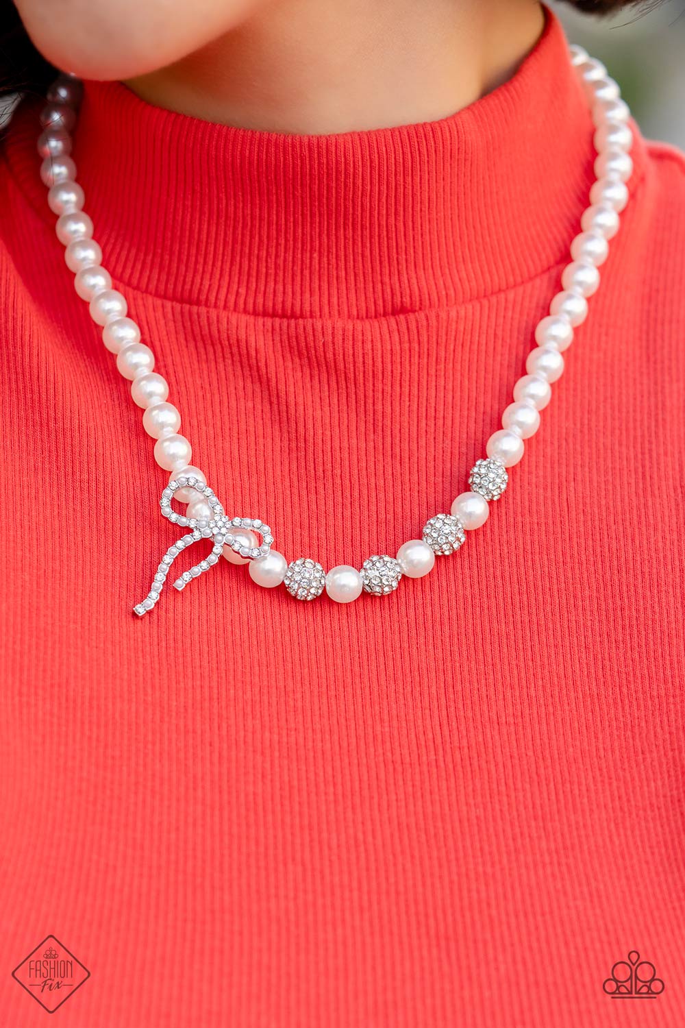 Classy Cadenza - White Necklace - Fashion Fix - December 2022 