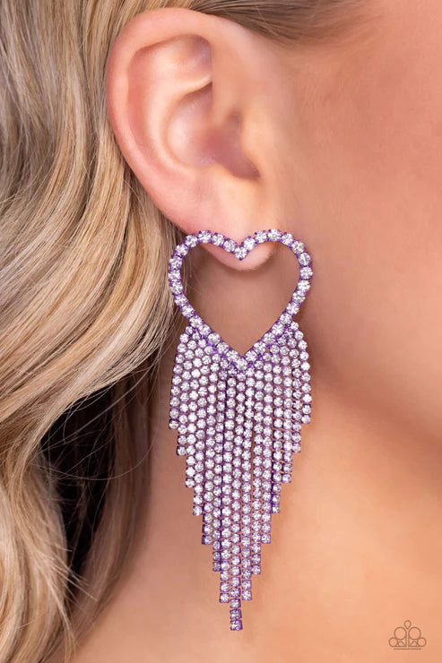 Sumptuous Sweethearts - Purple Earrings - Gimme the Glitz June 2023 Exclusive