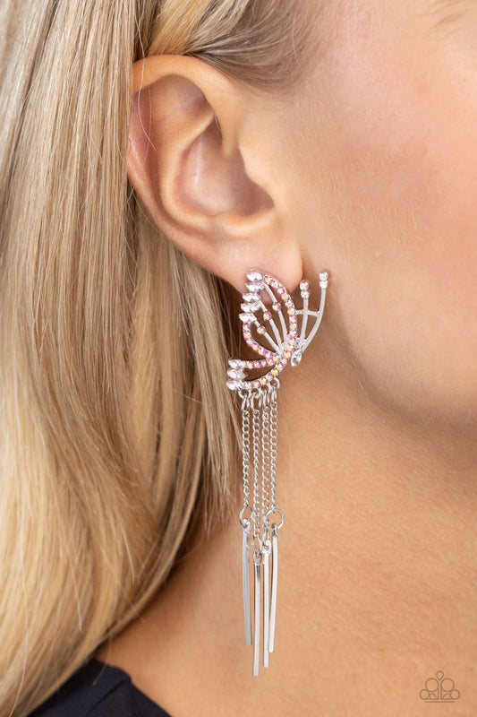 A Few Of My Favorite WINGS - Pink Iridescent Post Earrings - Exclusive Gimme The Glitz 20204