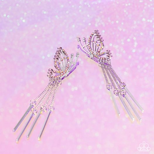 A Few Of My Favorite WINGS - Pink Iridescent Post Earrings - Exclusive Gimme The Glitz 20204