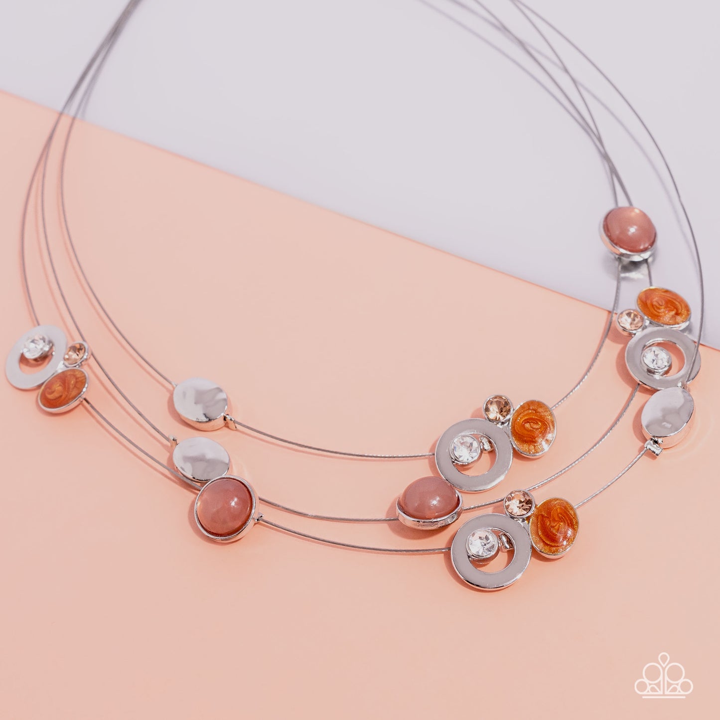 Affectionate Array - Orange Necklace