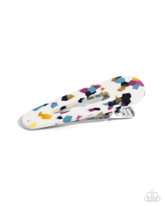 Teasingly Terrazzo - White Hair Clip