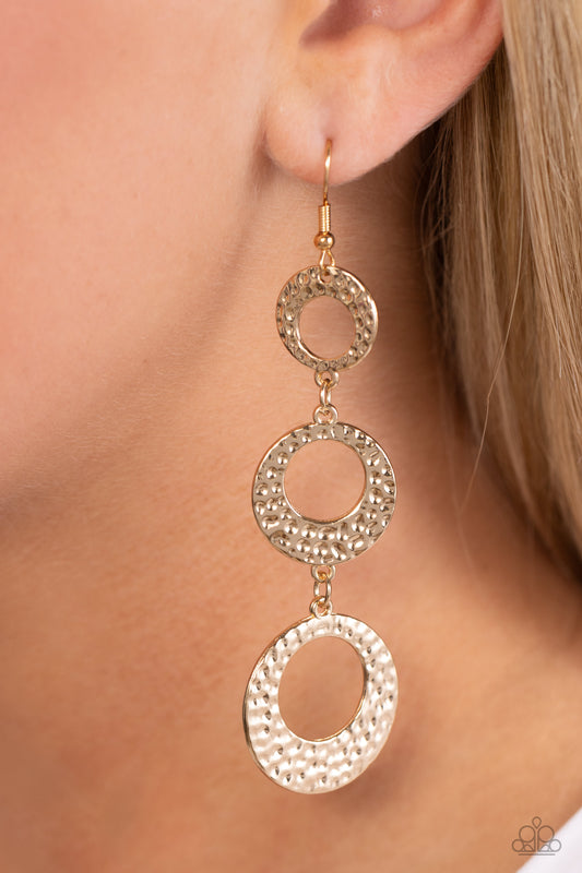 High Society Stunner - Gold Earring