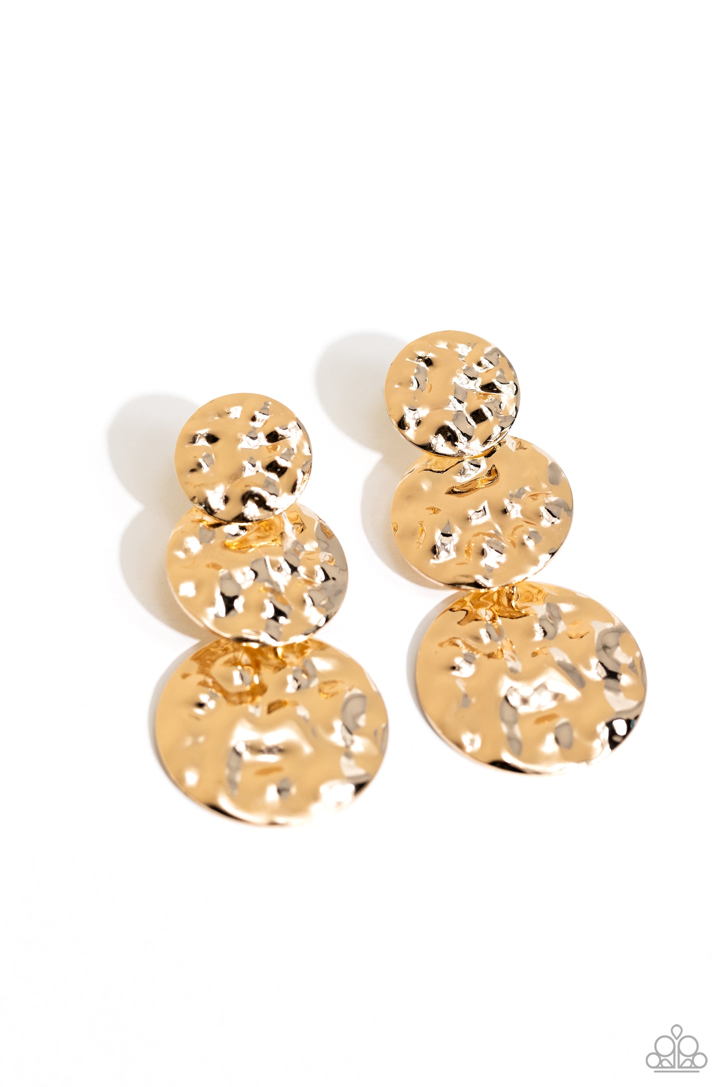 Triple Threat Texture - Gold Earring