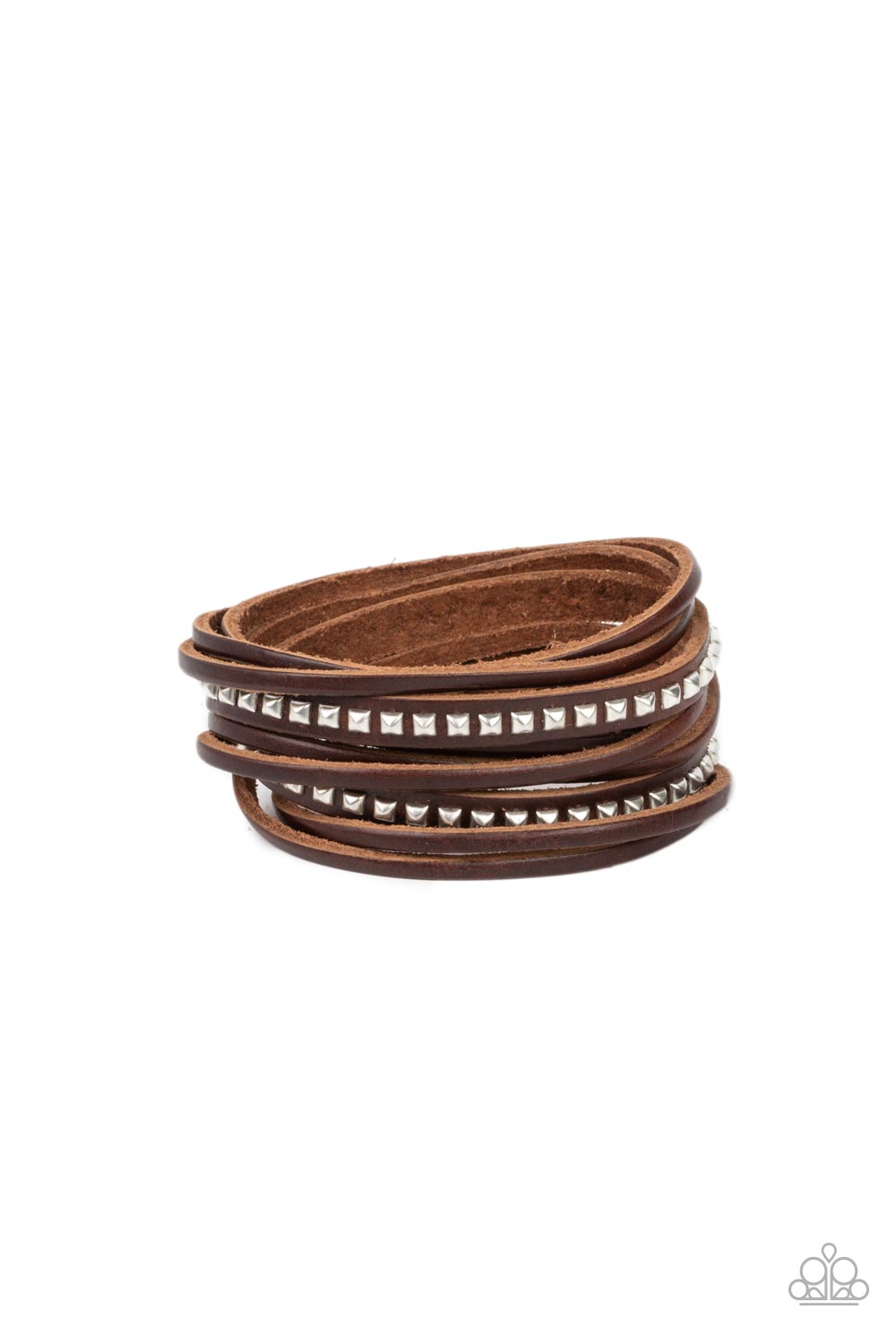 Studded Sensation - Brown Bracelet