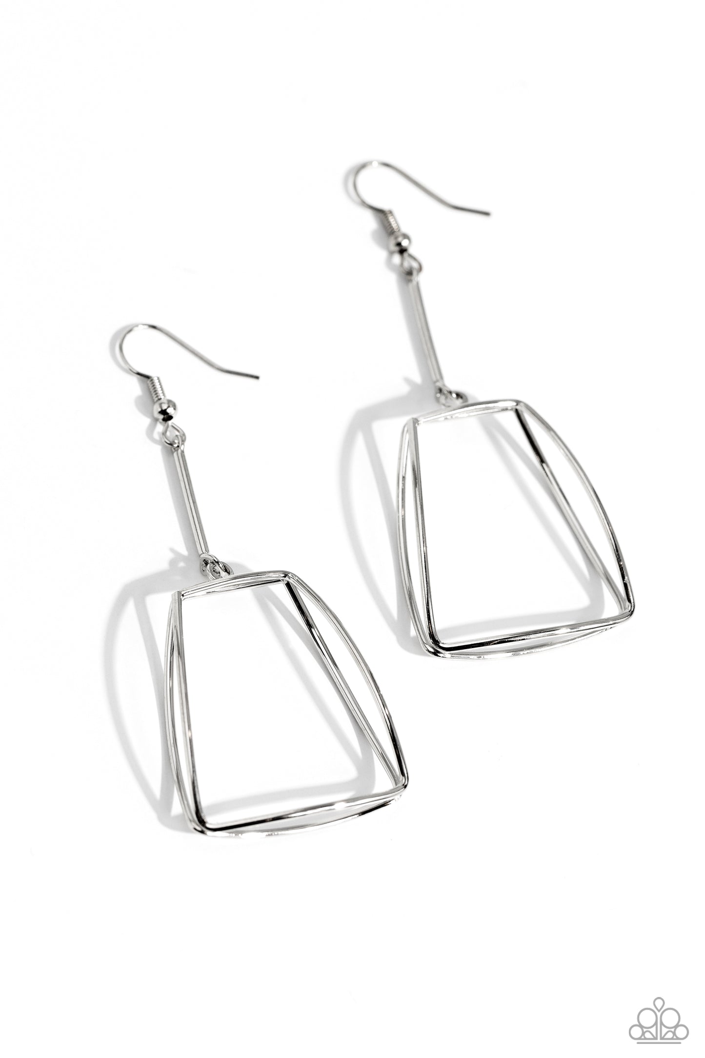 Trapezoidal Transcendence - Silver Earring