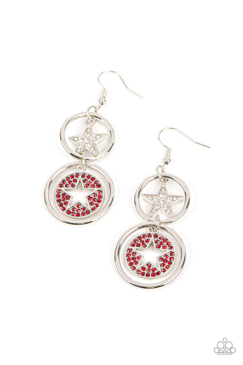 Liberty and Sparkle For All - Red Rhinestone Star Earring