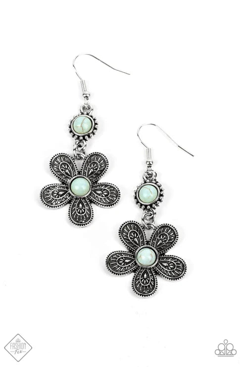 Free-Spirited Flourish - Blue Earring - Fashion Fix - November 2022