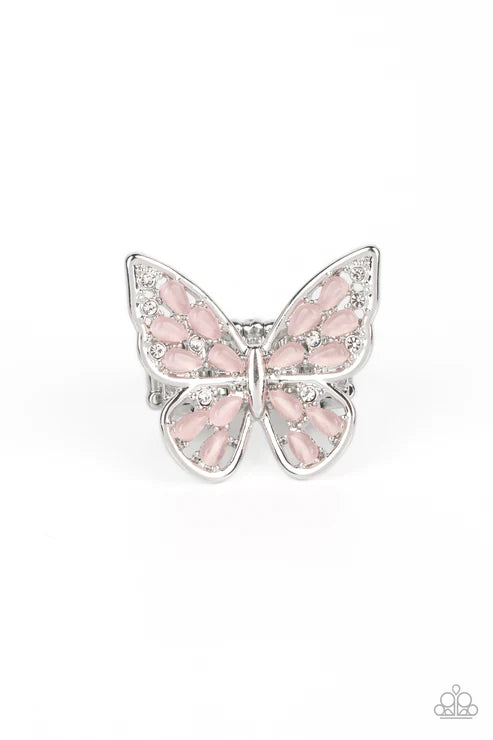 Flying Fashionista - Pink Butterfly Ring