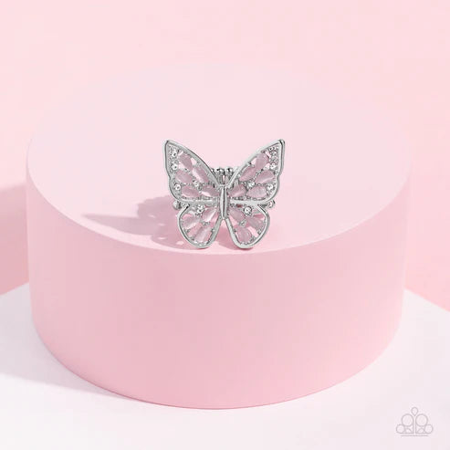 Flying Fashionista - Pink Butterfly Ring