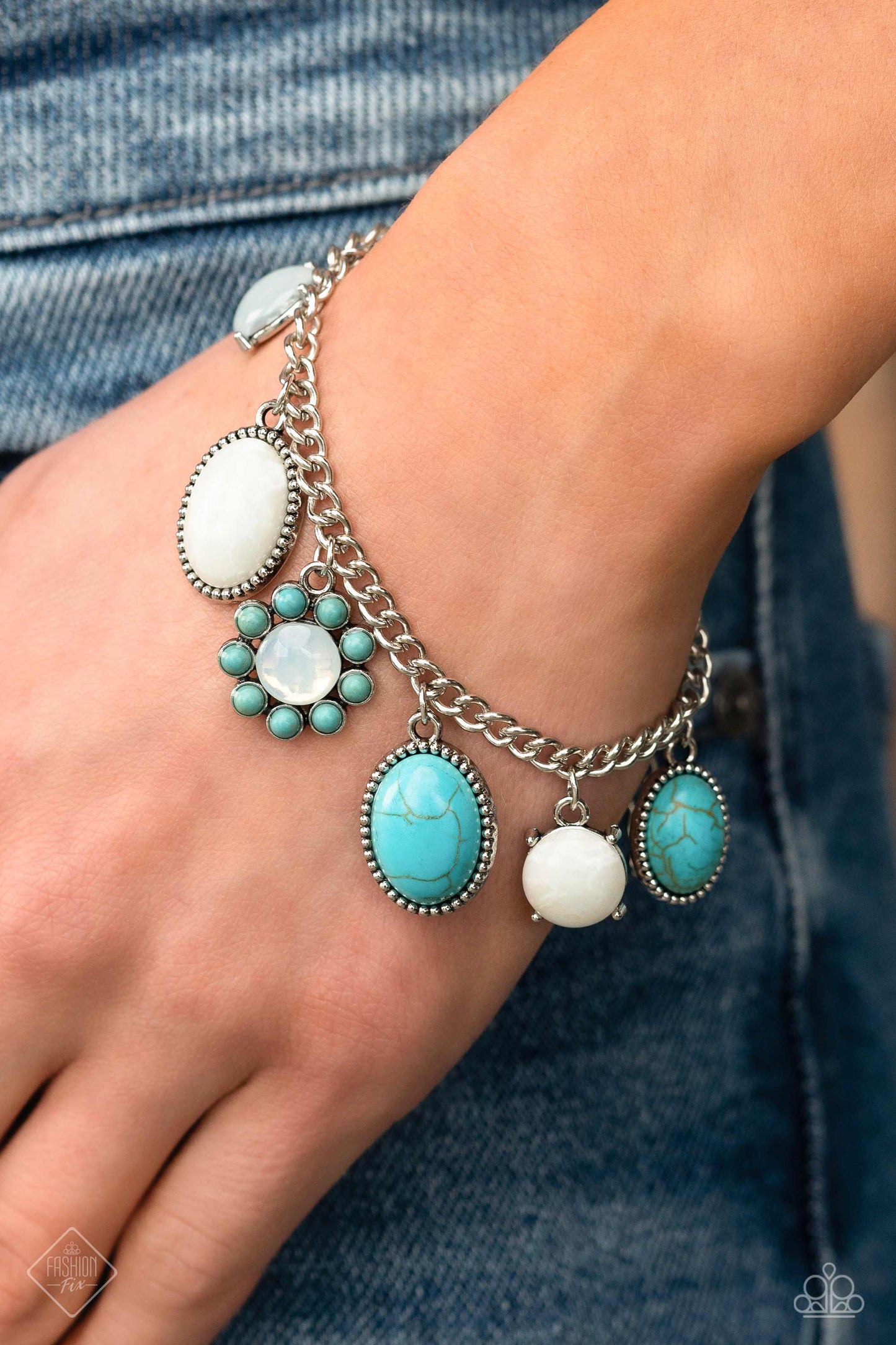 Cowboy Charm - Turquoise Blue Bracelet - Fashion Fix March 2023