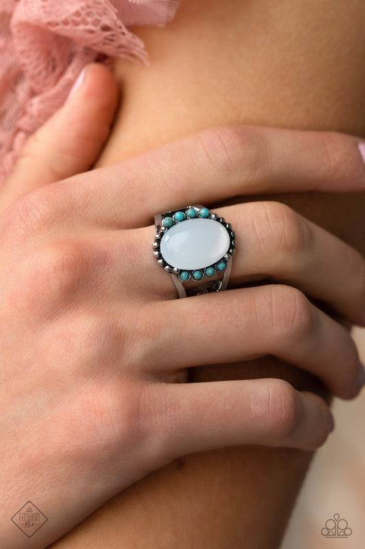 Captivating Cowboy - Turquoise Blue Ring - Fashion Fix March 2023