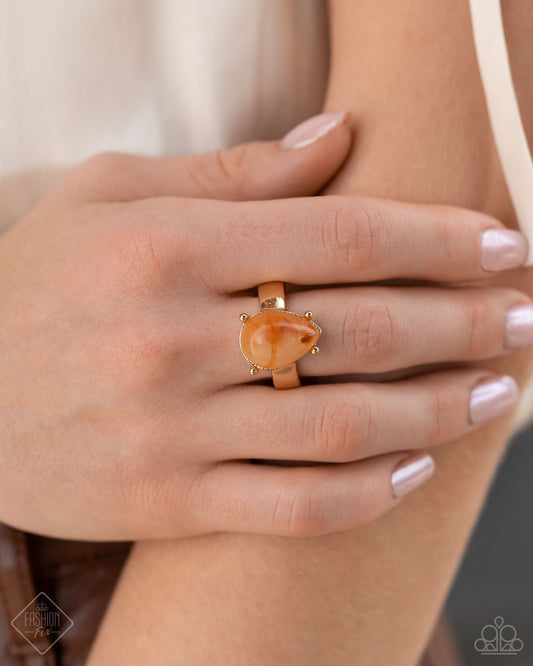 Marbled Moderato - Orange & Gold Ring - Exclusive Fashion Fix June 2024