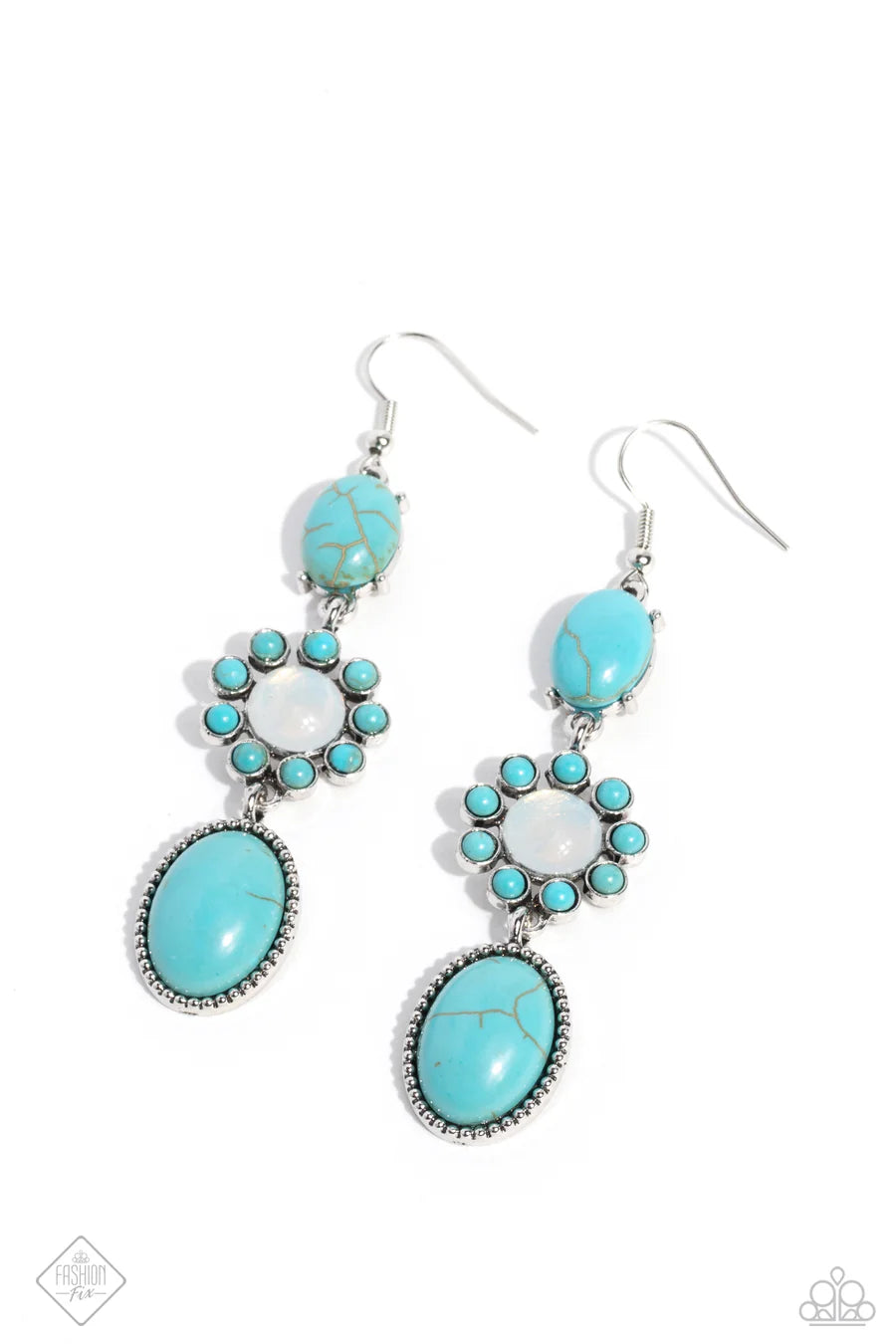 Carefree Cowboy - Turquoise Blue Earrings - Fashion Fix March 2023