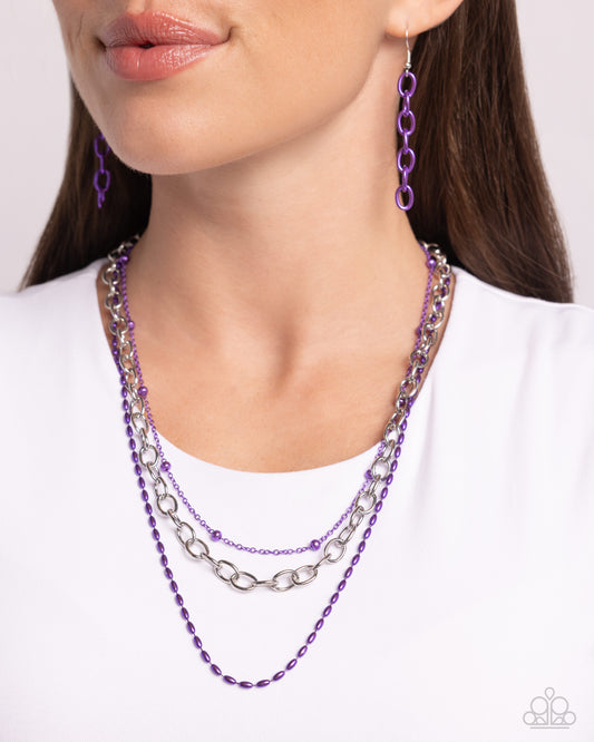 Mardi Gras Mayhem - Purple Necklace