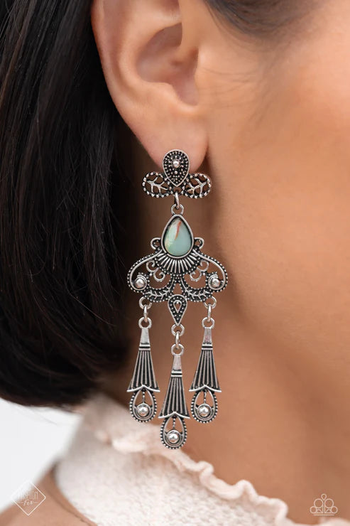 Revered Rustic - Blue Earring - Fashion Fix July 2023