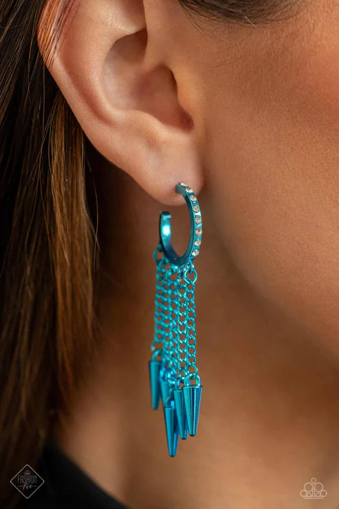 Piquant Punk - Blue Earrings - Fashion Fix December 2023