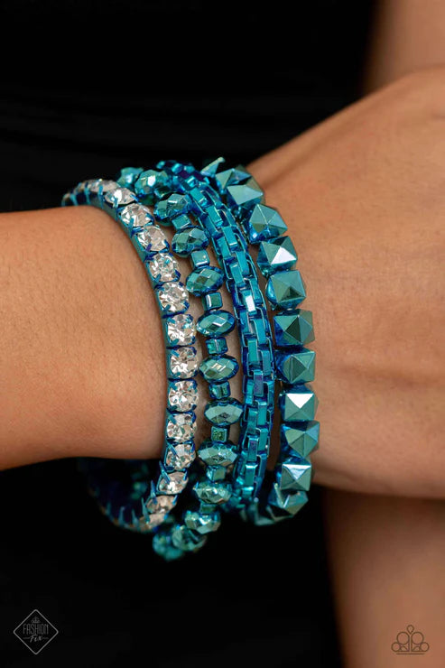 Punk Pattern - Blue Bracelet - Fashion Fix December 2023