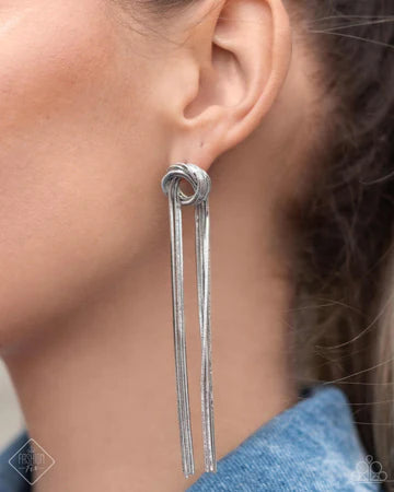 All STRANDS On Deck -  Silver Earring - Fashion Fix April 2024