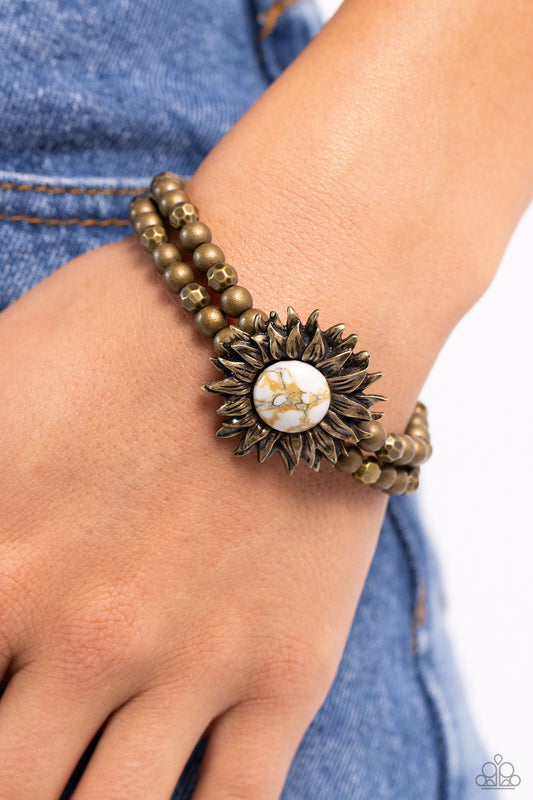 Sunflower Serenity - Brass Bracelet