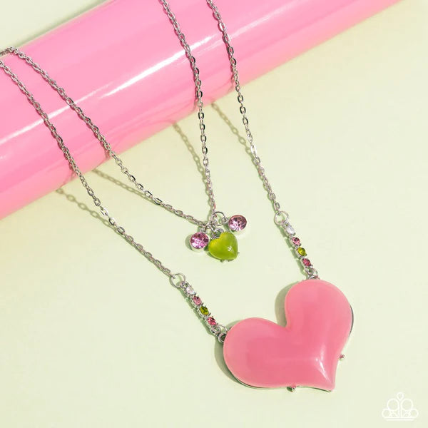 Heart-Racing Recognition - Pink Necklace