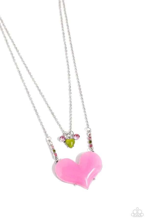 Heart-Racing Recognition - Pink Necklace