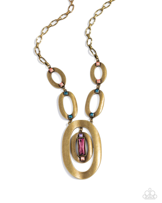 OVAL the Top - Brass Necklace