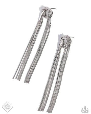 All STRANDS On Deck -  Silver Earring - Fashion Fix April 2024