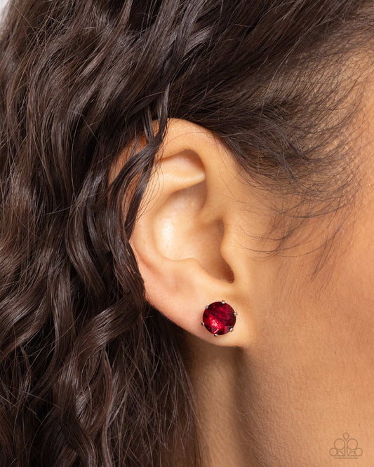 Breathtaking Birthstone - Red Earring