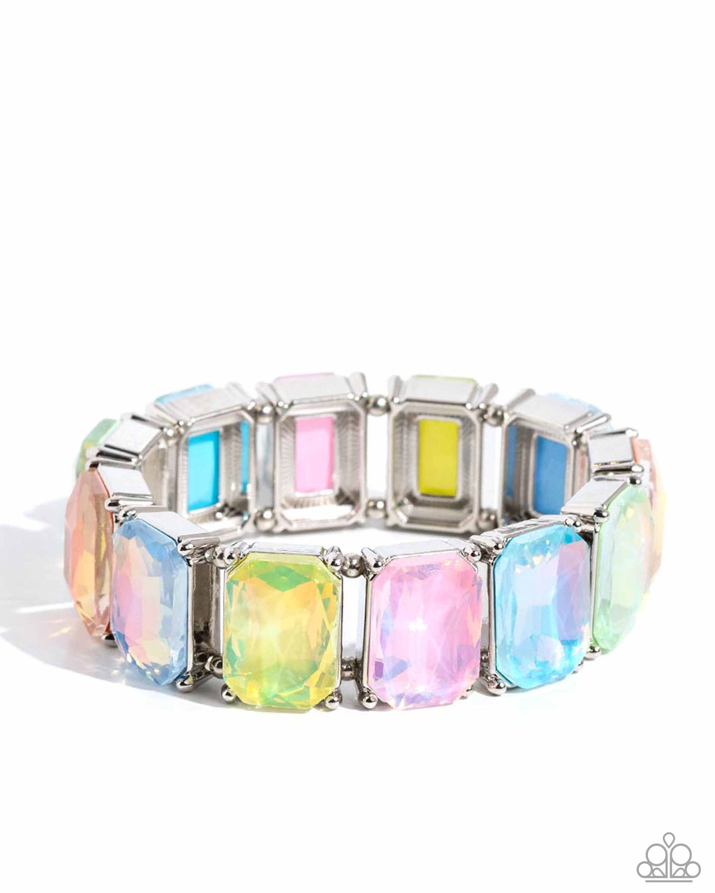 Glamorous Getaway - Multi Opalescent Stretch Bracelet - Exclusive Life of the Party March 2024