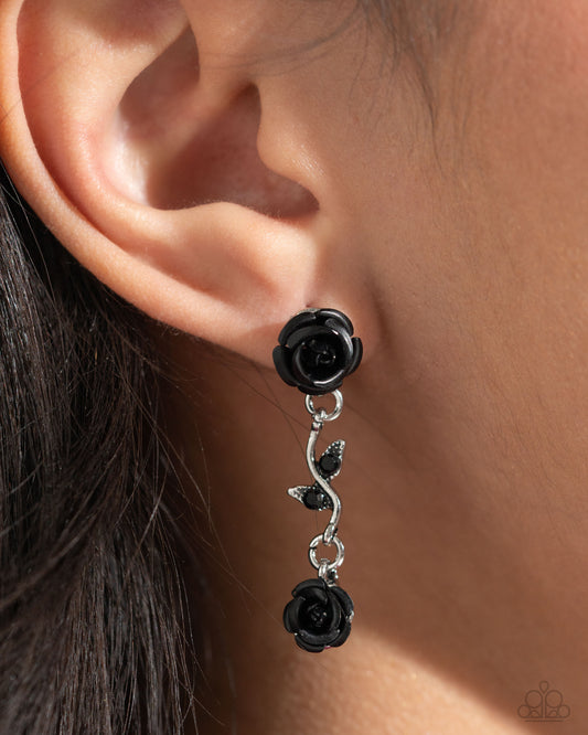 Led by the ROSE - Black Earring