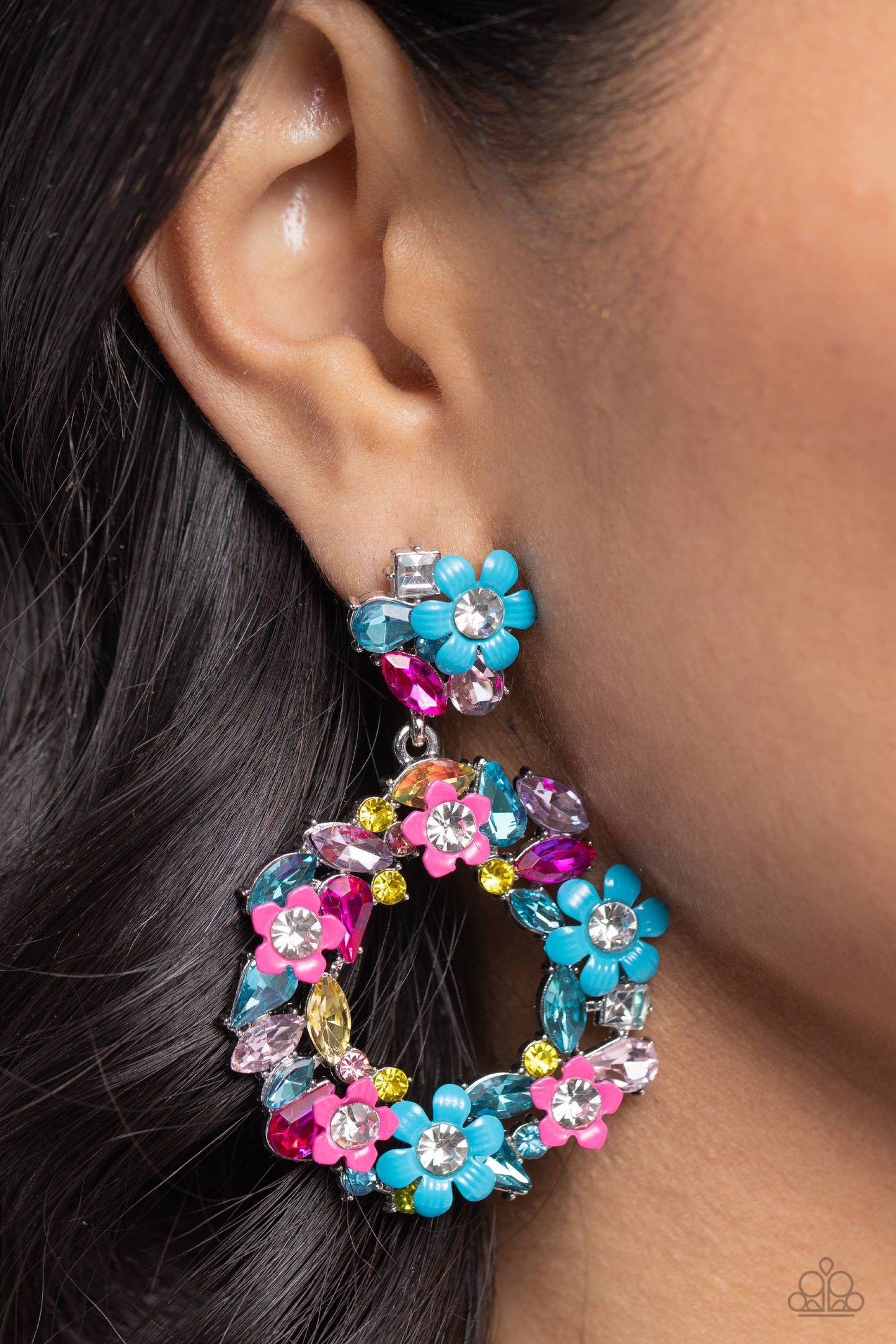 Wreathed in Wildflowers - Blue Earring