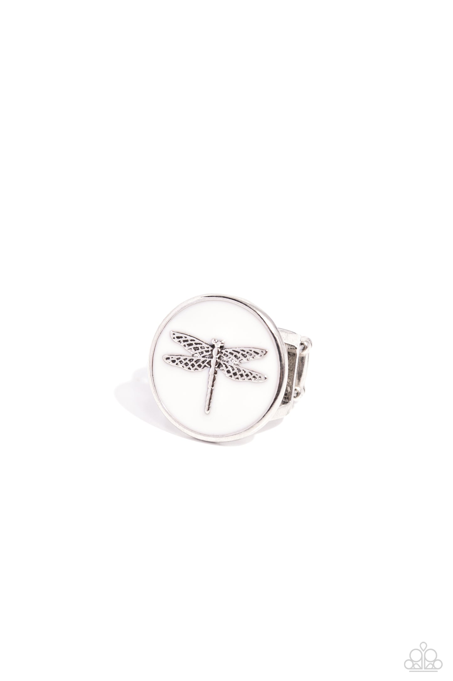 Debonair Dragonfly - White Ring