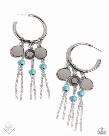 Peppy Pinnacle - Turquoise Blue Hoop Earring Fashion Fix April 2024