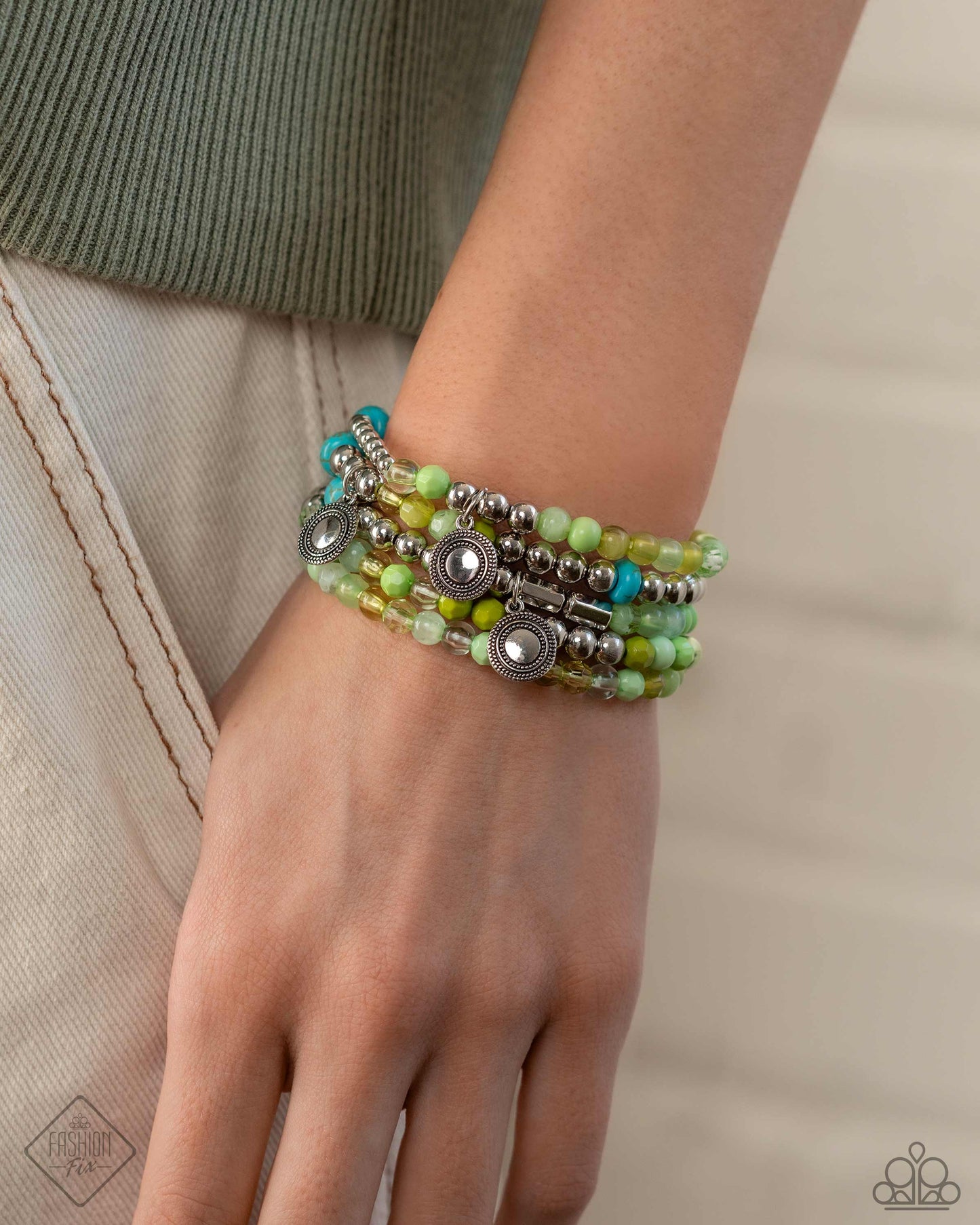 Poignant Pairing - Green Bracelet - Fashion Fix April 2024