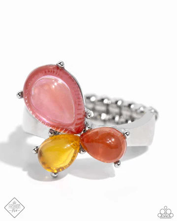 Reflective Ranking - Multi Yellow/Pink Ring - Fashion Fix April 2024