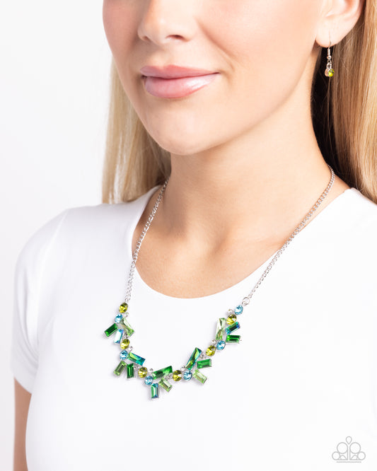 Serene Statement - Green Necklace