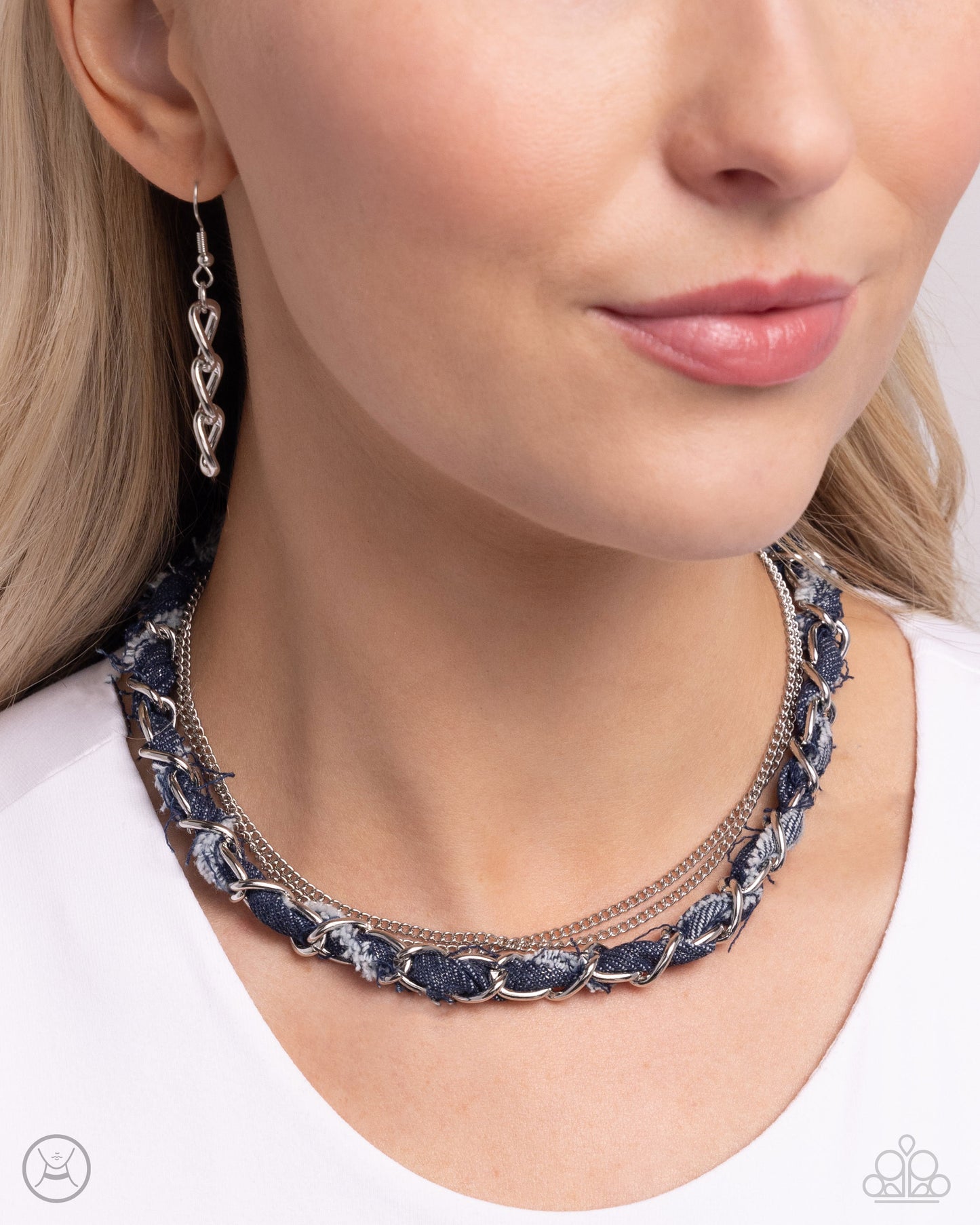 Denim Danger - Silver Necklace