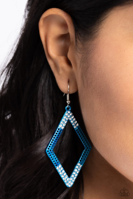 Eloquently Edgy - Blue Earring