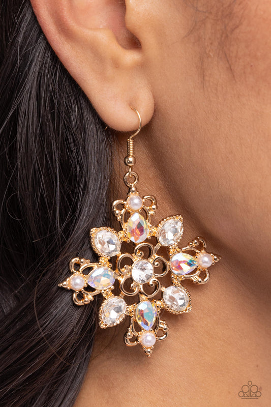 Fancy-Free Florals - Gold Earring