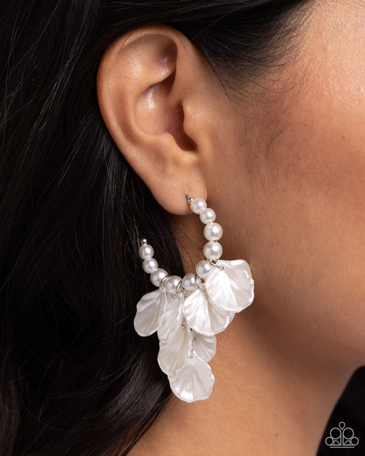 Frilly Feature - White Earring