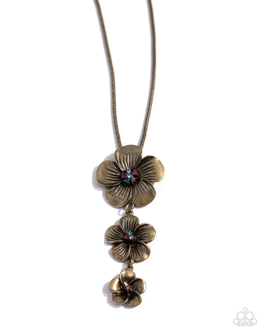 Wallflower Whimsy - Brass Necklace