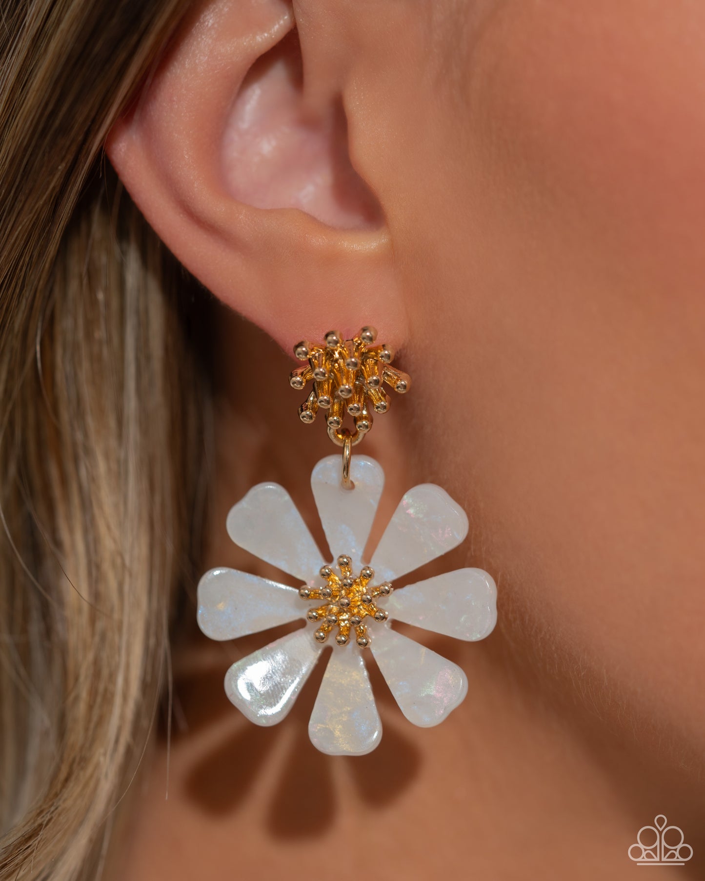 Poetically Pastel - White Earring