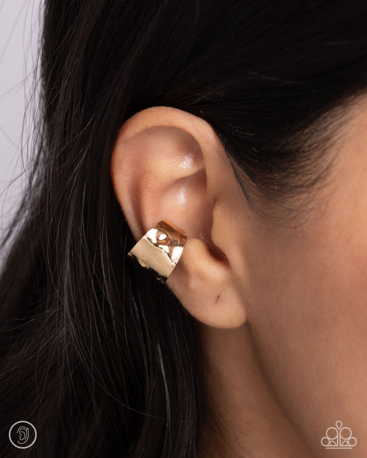 Warped Wonder - Gold Cuff Earring