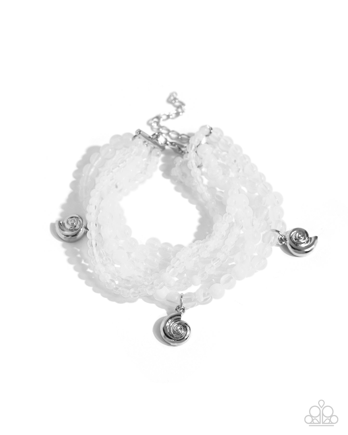 Swirling Shopaholic - White Bracelet