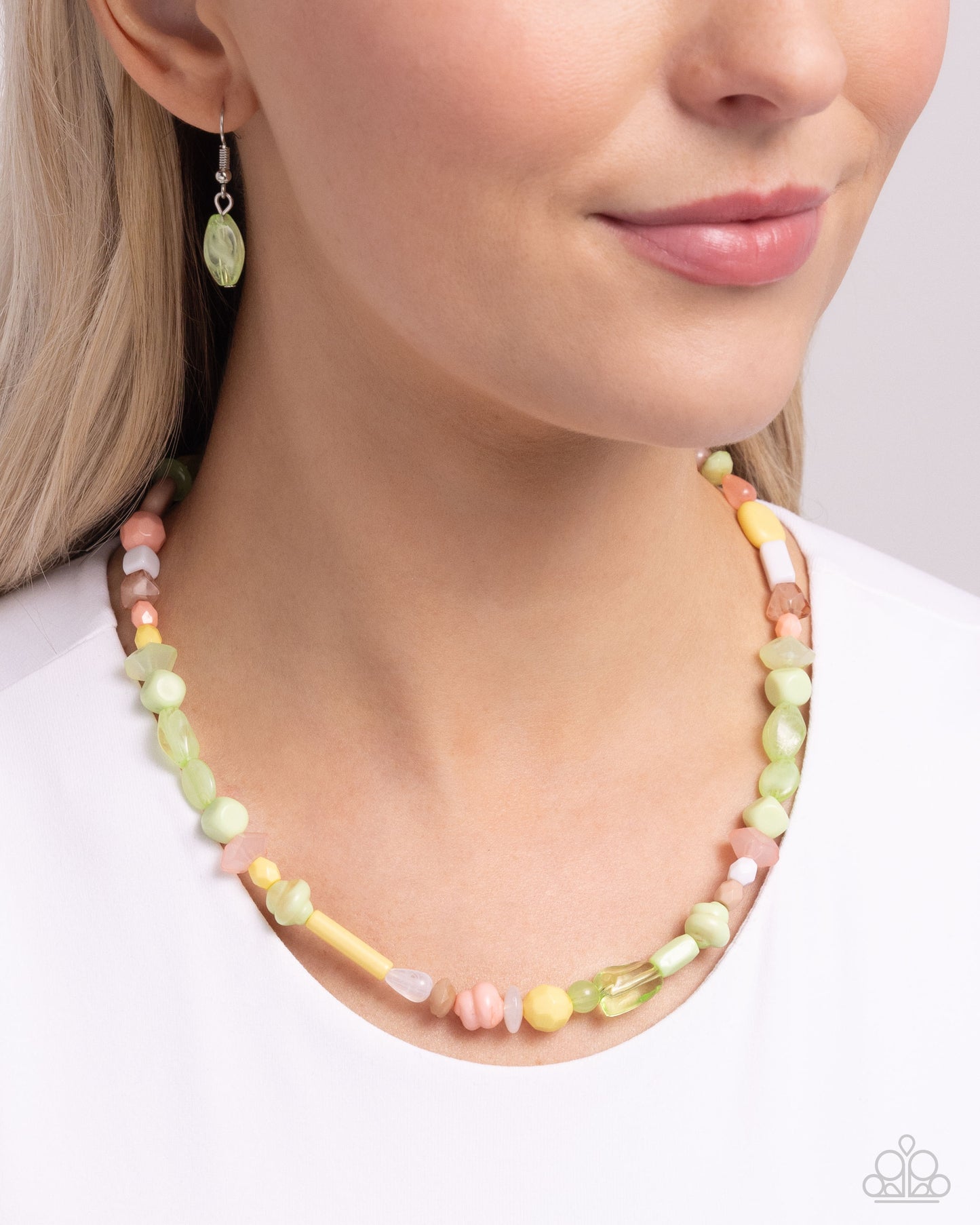 Colored Can-Can - Green Necklace