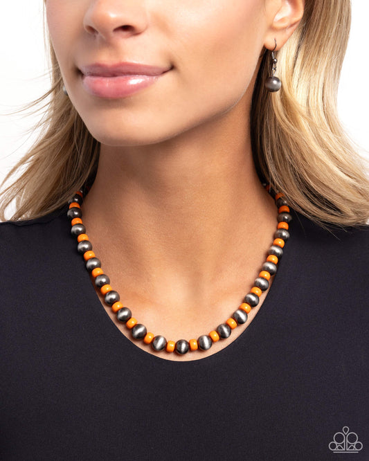 Contemporary Confidence - Orange Necklace