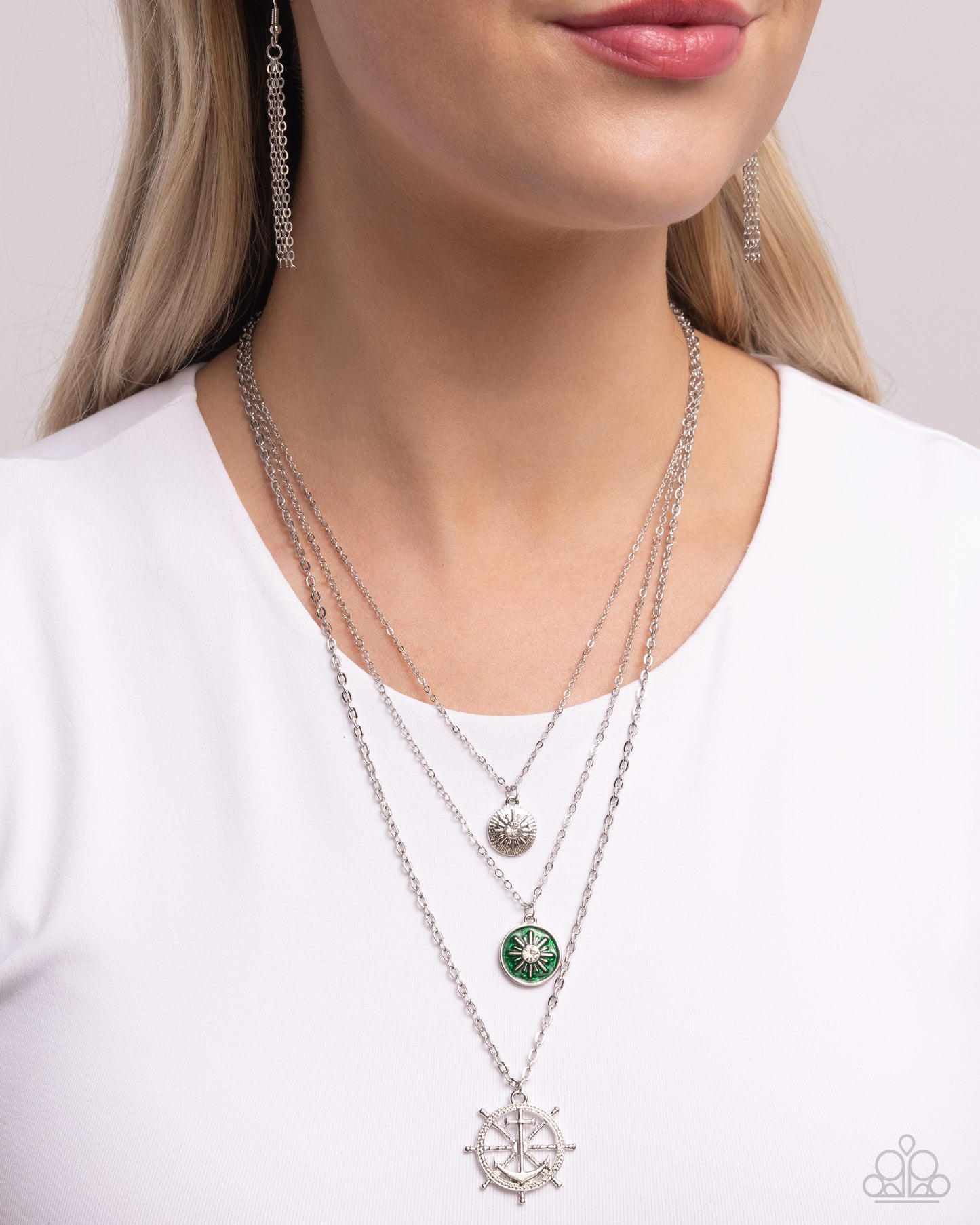 Anchor Arrangement - Green Necklace