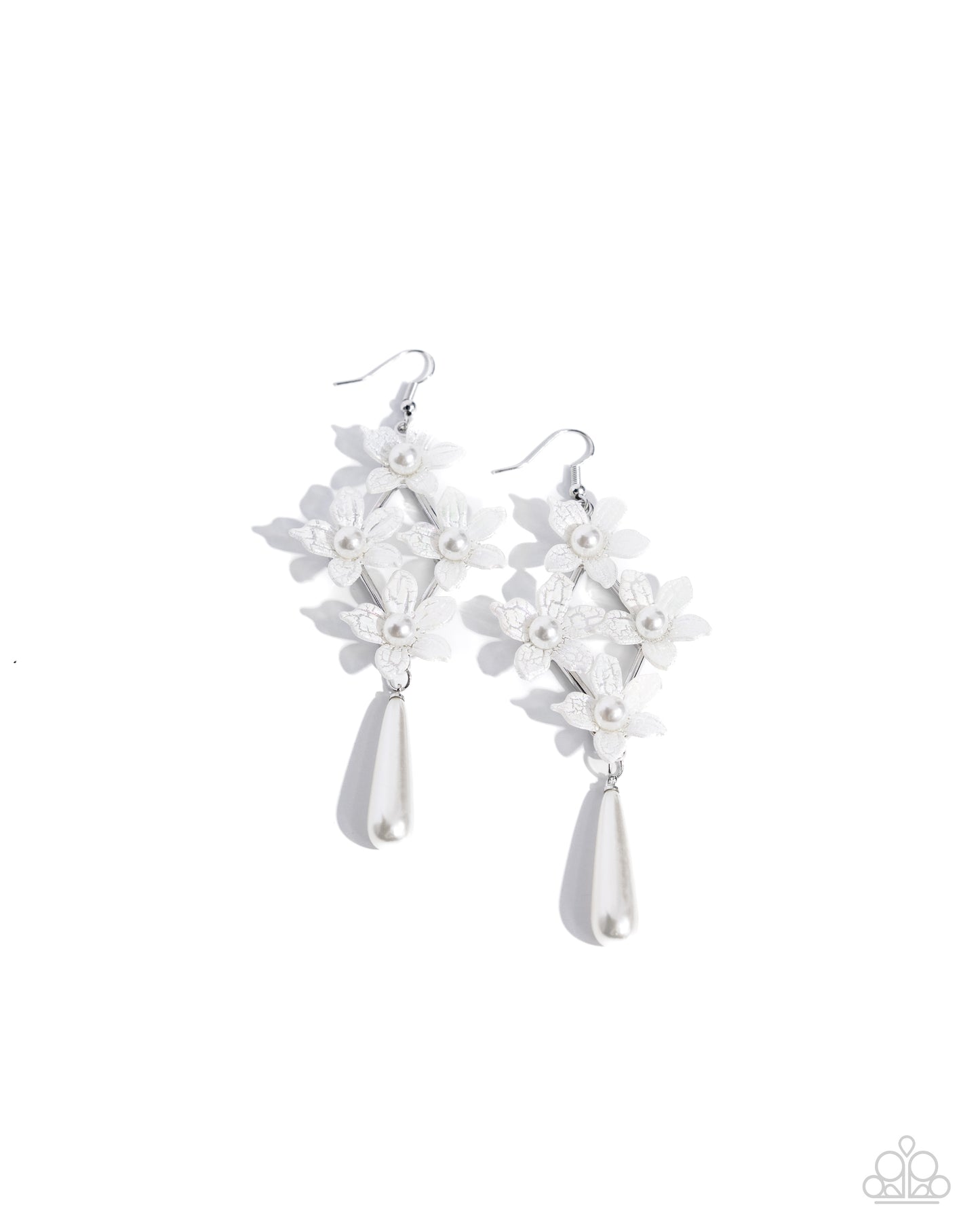 Vintage Veining - White Earring