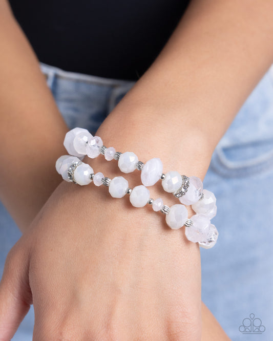 Faceted Fairy Tale - White Bracelet